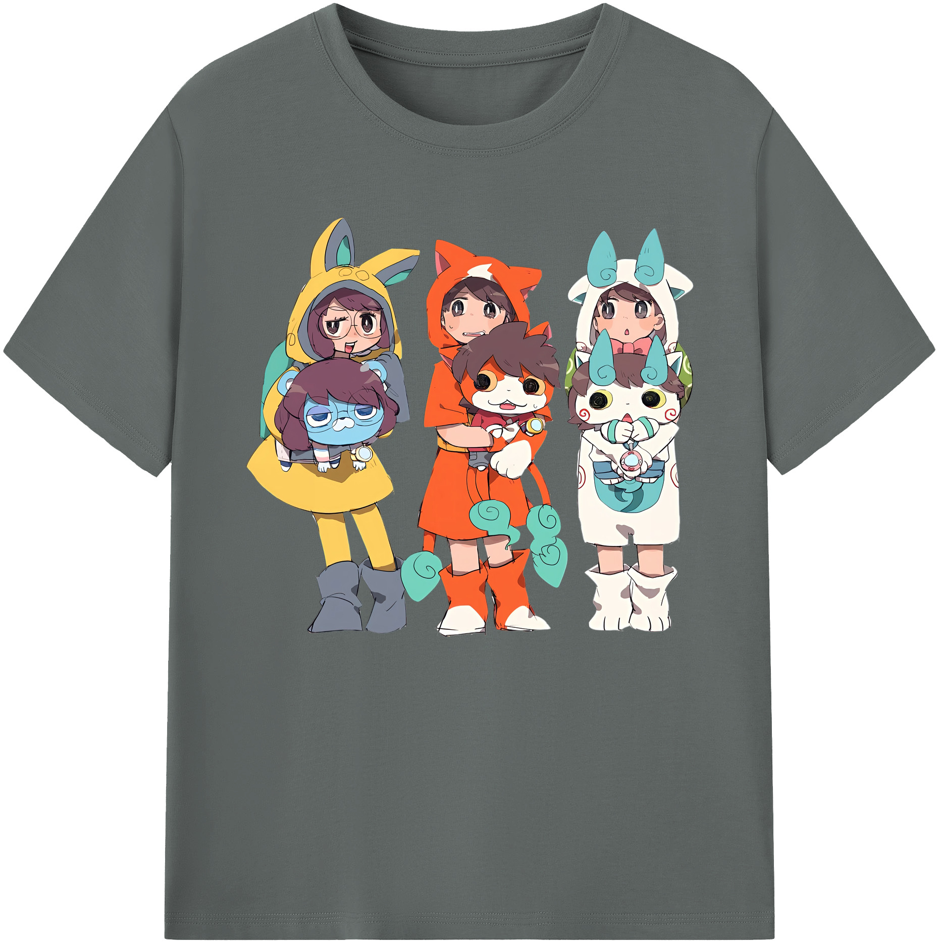 （画像用） 妖怪ウォッチ Yo-kai Watch 綿100％ メンズ半袖Tシャツ｜肌触りやわらか＆通気性